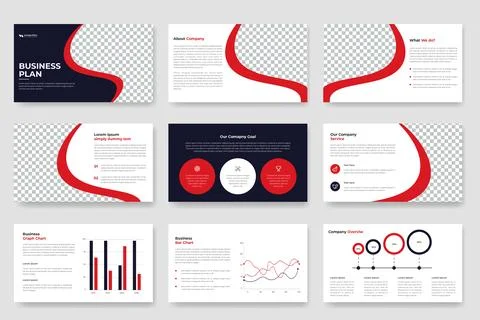 Business plan powerpoint presentation slides template and project proposal .. Stock Illustration