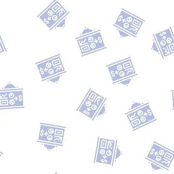 Business plan presentation glyph vector seamless pattern Illustrazione stock