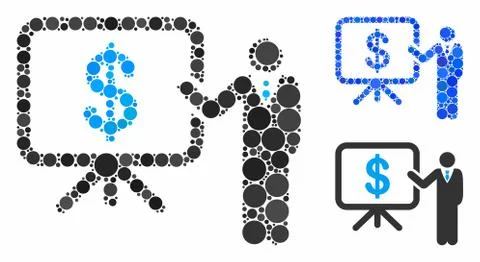 Business plan presentation Mosaic Icon of Circle Dots イラスト素材