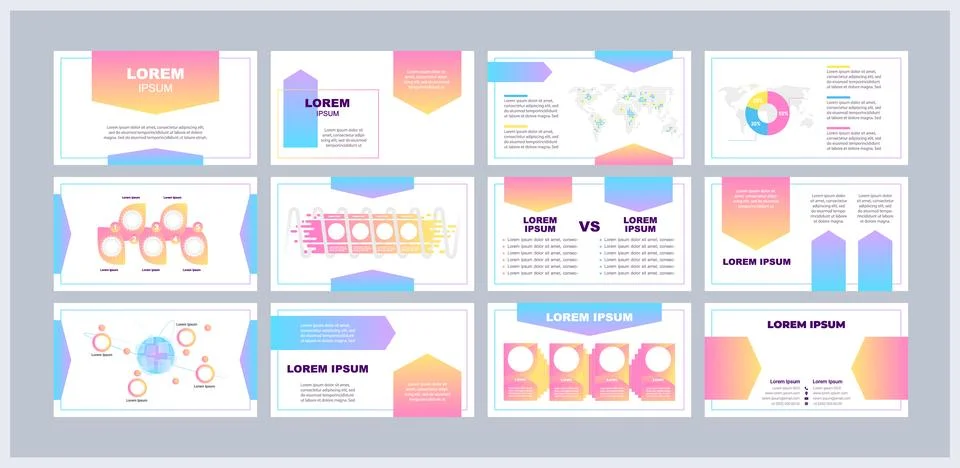 Business plan presentation templates set Illustrazione stock