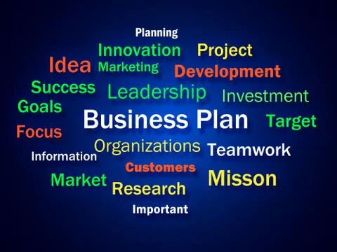 Business plan shows strategy thinking or planning Ilustração Stock
