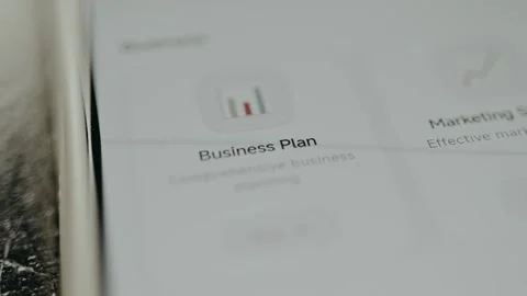 Business Plan Software Tile Selective Focus Display 스톡 동영상 330655002
