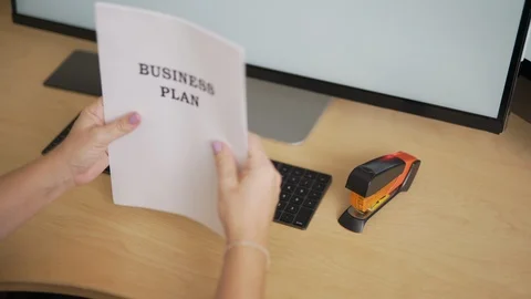 Business plan stapeled Stock Footage 114131112