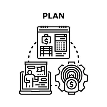 Business plan strategy developing financial management concept Stock Illustration