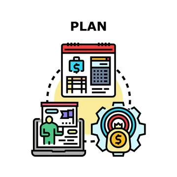 Business plan strategy developing financial management concept Stock Illustration