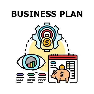 Business plan strategy developing financial success concept 库存插图