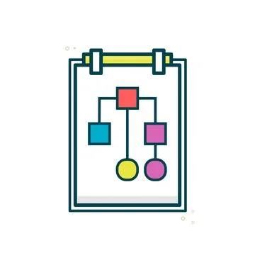 Business plan on a tablet with points. Stock Illustration