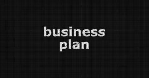 BUSINESS PLAN text on board Illustrazione stock