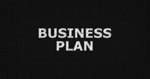 BUSINESS PLAN text on board Illustrazione stock
