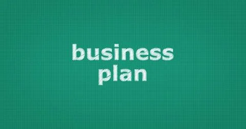 BUSINESS PLAN text on board Illustrazione stock