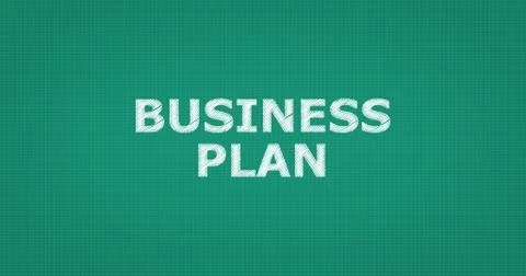BUSINESS PLAN text on board Illustrazione stock
