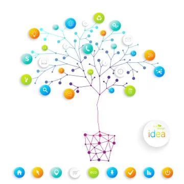 Business plan tree with place for your text and business training. Vector Stock Illustration