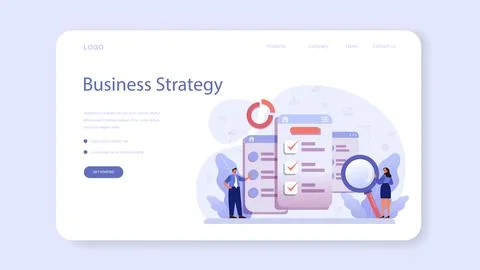 Business plan web banner or landing page. Idea of business Stock Illustration