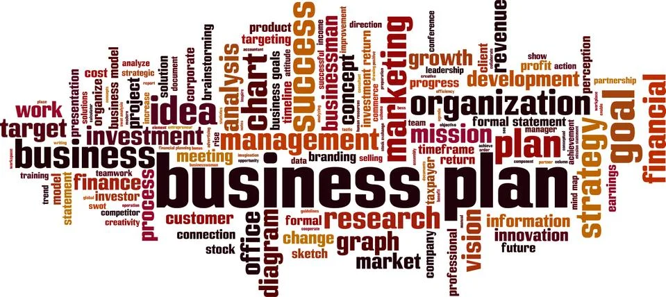 Business plan word cloud Stock Illustration