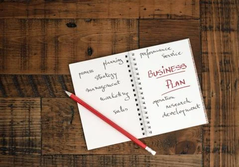 Business Plan - written on a notebook Foto stock