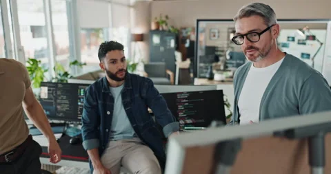 Business, planning and programming people in office together for problem solving Stock Footage 290059018