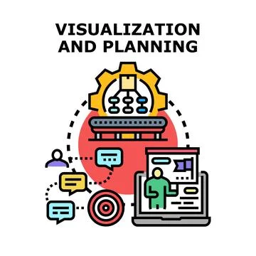 Business planning and visualization process strategy Stock Illustration