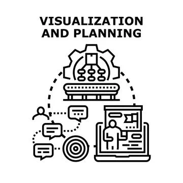 Business planning and visualization process strategy Stock Illustration