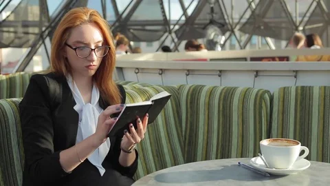 Business planning at cafe Stock Footage 71998052