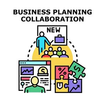 Business planning collaboration developing new company strategy Stock Illustration