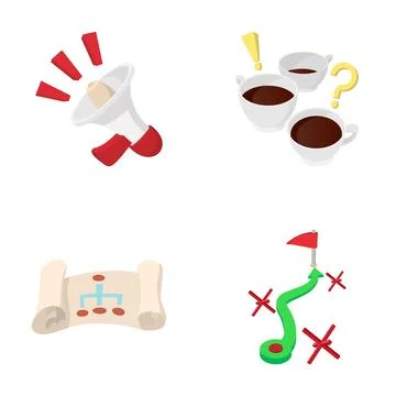 Business planning elements with strategy and problem solving イラスト素材