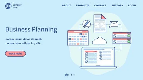 Business planning, finance paperwork objects, to-do calendar, monthly meeting Stock Illustration