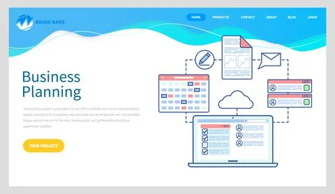 Business planning, finance paperwork objects, to-do calendar, monthly meeting Stock Illustration