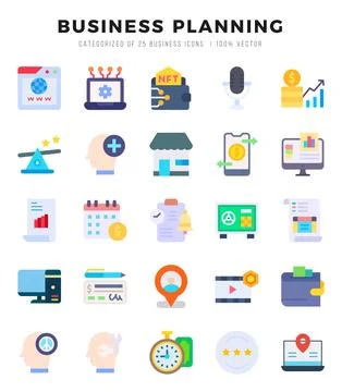 Business Planning Flat icons. Vector Flat illustration. Stock-Illustration