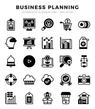 Business Planning Icon Bundle 25 Icons for Websites and Apps Stock Illustration