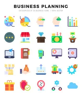 Business Planning Icon Bundle 25 Icons for Websites and Apps Stock Illustration