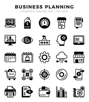 Business Planning Icon Bundle 25 Icons for Websites and Apps Stock Illustration