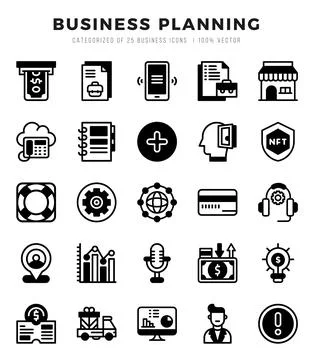 Business Planning Icon Bundle 25 Icons for Websites and Apps Stock Illustration