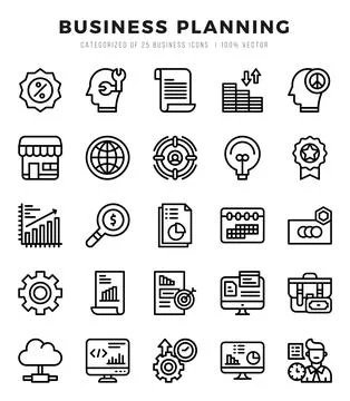 Business Planning icons set. Vector illustration. Stock Illustration