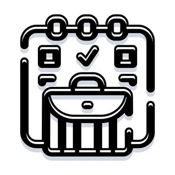Business planning schedule and task completion calendar icon Stock-Illustration