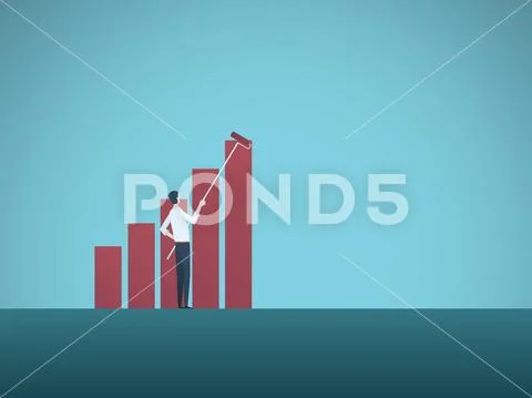 Business planning, strategy of growth and profit vector concept. Businessman Stock Illustration