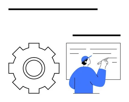 Business planning, technical design, problem-solving, teamwork, strategy crea Stock Illustration