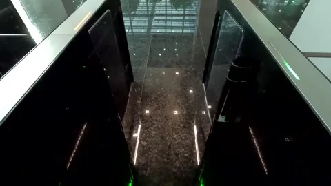 Business Plaza Interior Automatic Digital Door Stock Footage 339932681