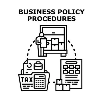 Business policy procedures process vector concept Stock Illustration