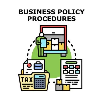 Business policy procedures process vector concept Stock Illustration
