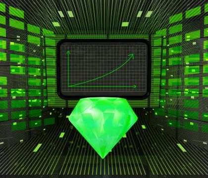 Business positive graph forecast or results in diamond industry illustration Stock Illustration