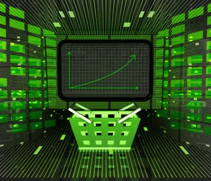 Business positive graph forecast or results of trade illustration Stock Illustration