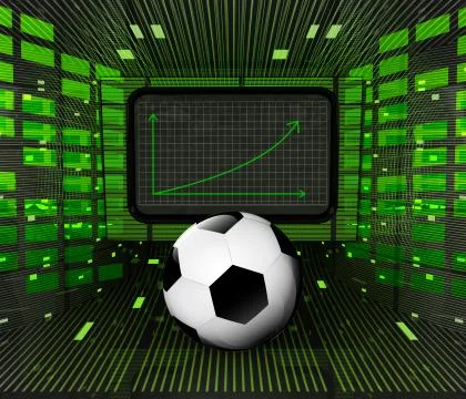 Business positive graph forecast or results of football sport industry Stock Illustration