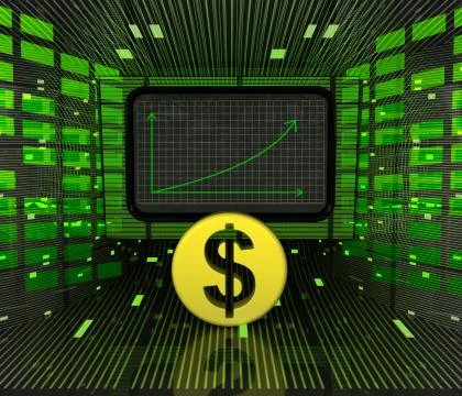 Business positive graph forecast or results of dollar currency illustration Stock Illustration
