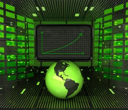Business positive graph forecast or results in american countries Illustrazione stock