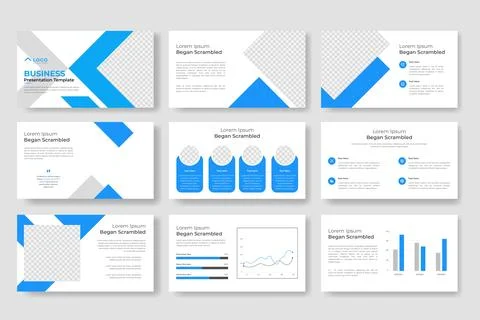 Business powerpoint presentation slides template or corporate business pres.. Stock Illustration