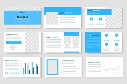 Business powerpoint presentation slides template or corporate business pres.. Stock Illustration