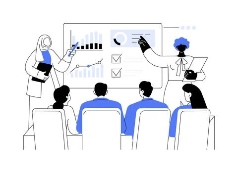 Business presentation abstract concept vector illustration. Stock Illustration