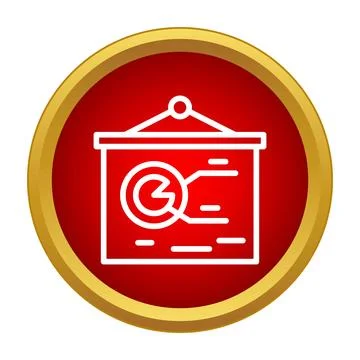 Business presentation analysis graph data on whiteboard icon Stock Illustration