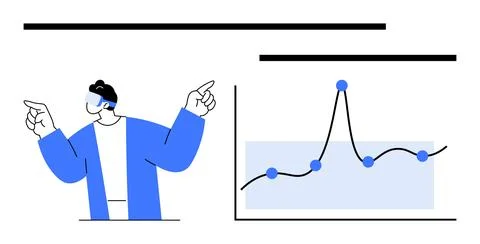 Business Presentation Analyzing Data Trends with Engaging Visuals 스톡 일러스트