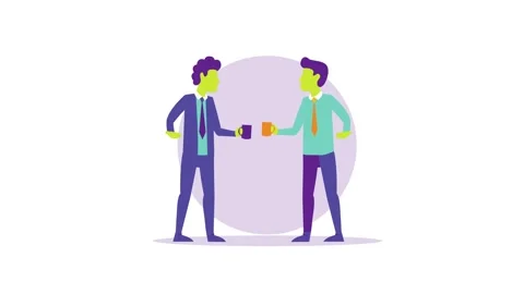 Business Presentation and Professional Networking Flat Animation Stock Footage 329458483